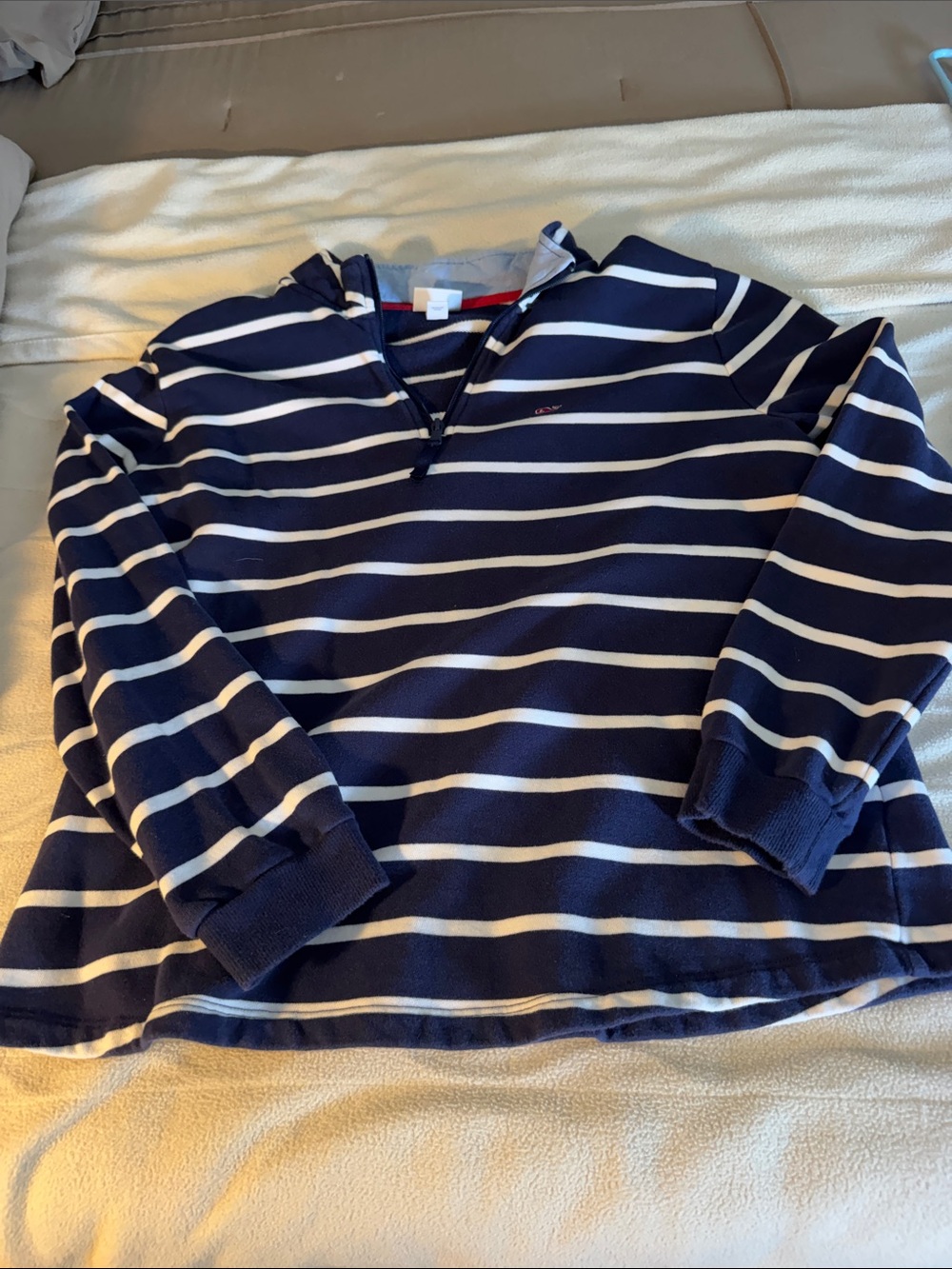 Vineyard Vines Navy & White Striped  Hooded Pullover